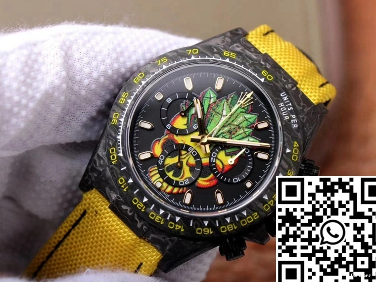 Edition Rolex Fiber Skull Daytona Cosmos Dial Carbon Color Chronograph 0508